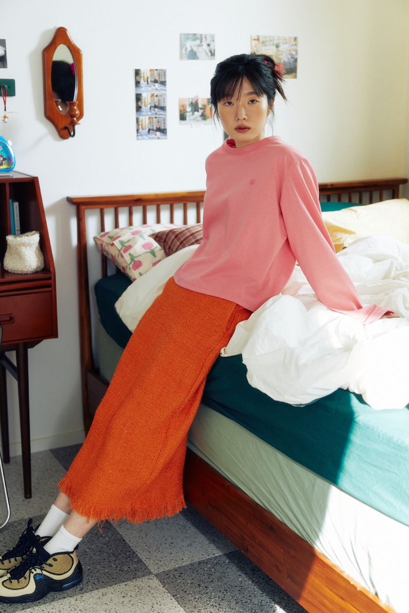 wool fringe tweed SK (orange)