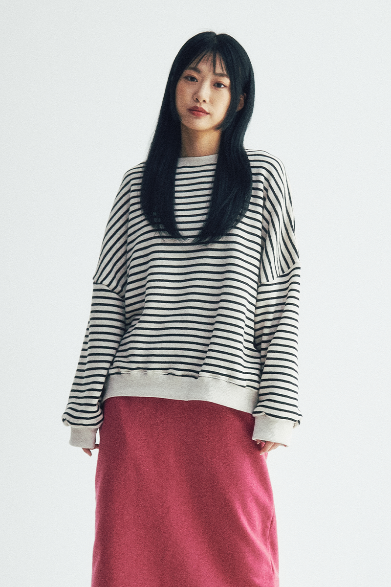 Stripe Sweatshirt (Black/Oatmeal)
