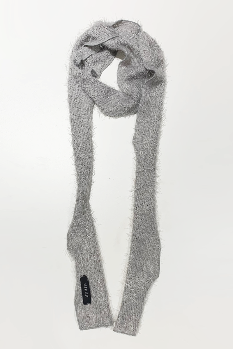 [4차입고완료]Hairly Knit Muffler Scarf (Silver-Grey)
