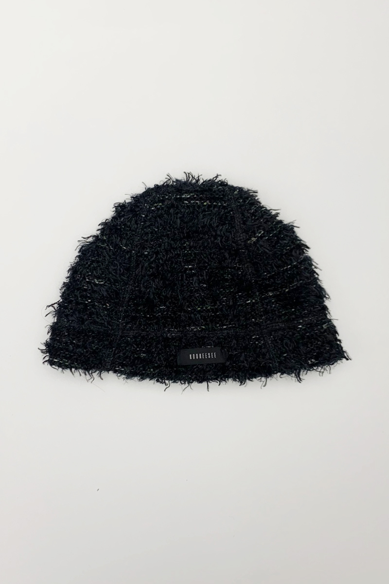 [2차입고완료]Hairy Knit Beanie Hat (Black)