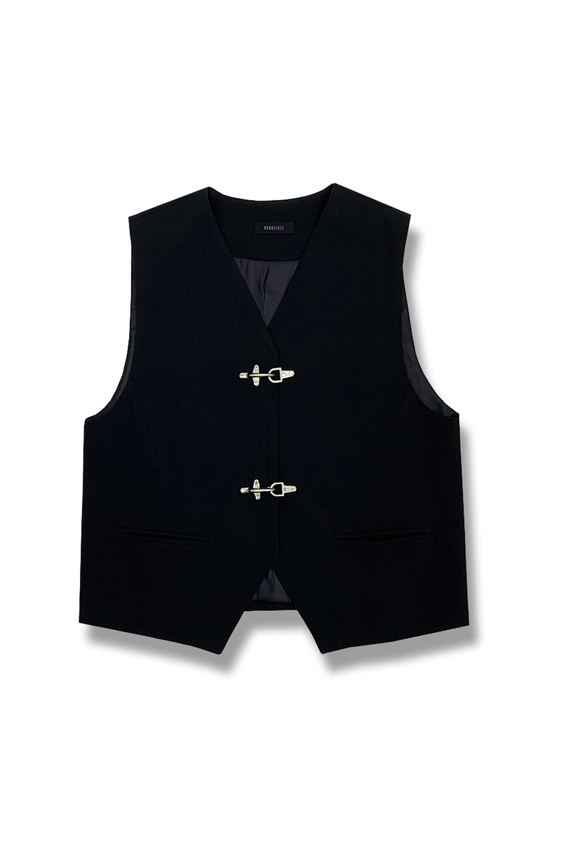 [2차입고완료]TR hanger loop Buckle vest (black)