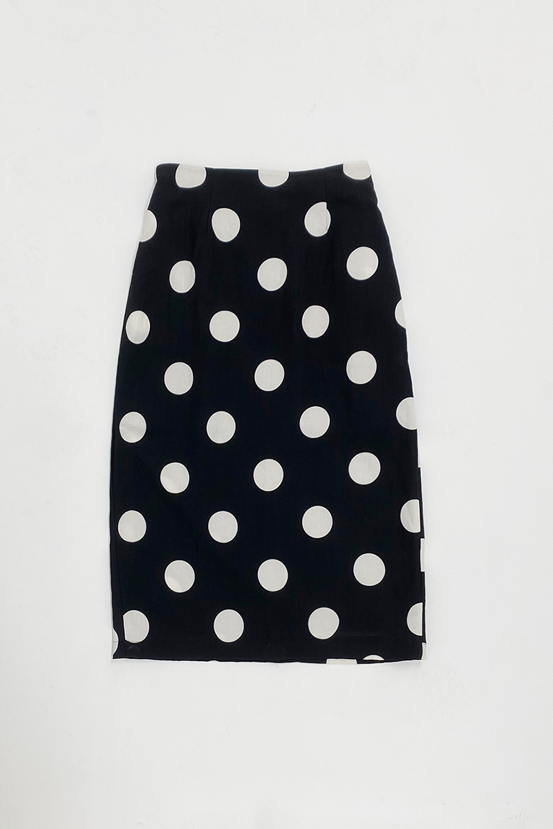 [4차입고완료]DOT Linen Skirt (Black)