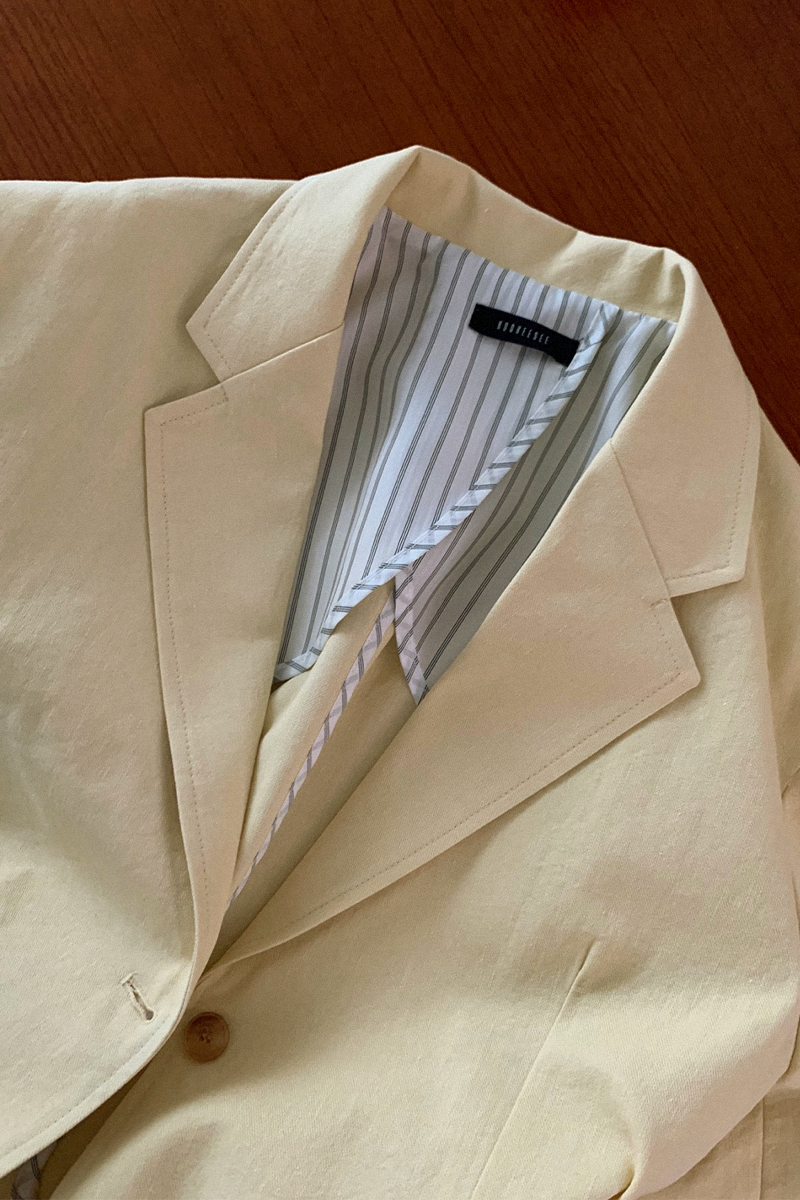 [40%]Oversized Linen Cotton Jacket (Yellow)